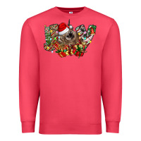 Cardinal christmas joy highland cow Premium Sweatshirt - CowhideDigitalArt