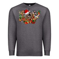 Charcoal Heather christmas joy highland cow Premium Sweatshirt - CowhideDigitalArt
