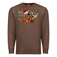 Chestnut christmas joy highland cow Premium Sweatshirt - CowhideDigitalArt