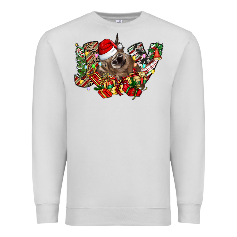 Christmas Joy Highland Cow Premium Sweatshirt by CowhideDigitalArt | Teevron