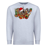 Heather Grey christmas joy highland cow Premium Sweatshirt - CowhideDigitalArt
