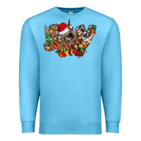 Ocean Blue christmas joy highland cow Premium Sweatshirt - CowhideDigitalArt