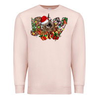 Pale Pink christmas joy highland cow Premium Sweatshirt - CowhideDigitalArt