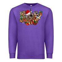 Purple christmas joy highland cow Premium Sweatshirt - CowhideDigitalArt