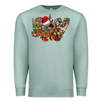 Seafoam christmas joy highland cow Premium Sweatshirt - CowhideDigitalArt