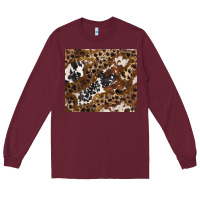 Burgundy leopard and cowhides Long Sleeve Tee - BarkalooDesign