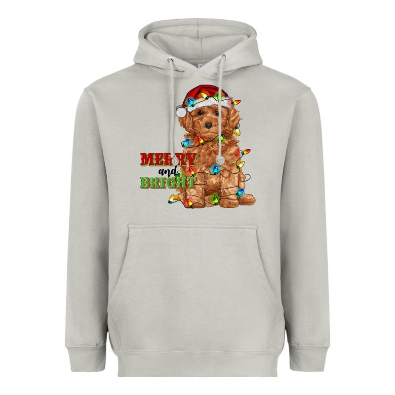 Merry And Bright Toy Poodle Heavyweight Hoodie by RanaPortraitStore | Teevron