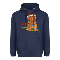Navy merry and bright toy poodle Heavyweight Hoodie - RanaPortraitStore