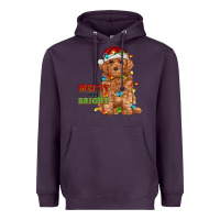 Plum merry and bright toy poodle Heavyweight Hoodie - RanaPortraitStore