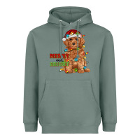 Sage merry and bright toy poodle Heavyweight Hoodie - RanaPortraitStore