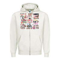 Oatmeal Heather funny coffee quotes Zipper Hoodie - MaliasSmallBusiness