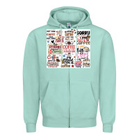 Seafoam funny coffee quotes Zipper Hoodie - MaliasSmallBusiness