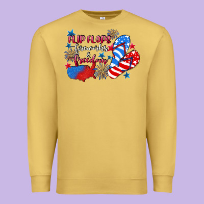 Flip Flops Fireworks & Freedom 4th Of July Premium Sweatshirt Designed By Cowgirlartshop