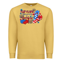 Antique Gold Flip flops fireworks & freedom 4th of july Premium Sweatshirt - CowGirlArtShop