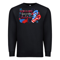 Black Flip flops fireworks & freedom 4th of july Premium Sweatshirt - CowGirlArtShop
