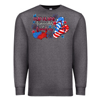Charcoal Heather Flip flops fireworks & freedom 4th of july Premium Sweatshirt - CowGirlArtShop