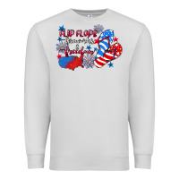 Dove Grey Flip flops fireworks & freedom 4th of july Premium Sweatshirt - CowGirlArtShop