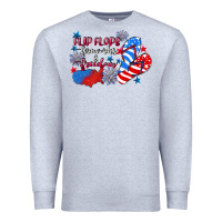 Heather Grey Flip flops fireworks & freedom 4th of july Premium Sweatshirt - CowGirlArtShop