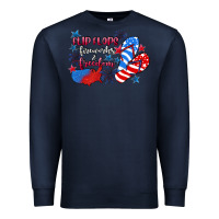 Navy Flip flops fireworks & freedom 4th of july Premium Sweatshirt - CowGirlArtShop