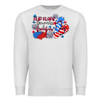 Oatmeal Heather Flip flops fireworks & freedom 4th of july Premium Sweatshirt - CowGirlArtShop