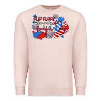 Pale Pink Flip flops fireworks & freedom 4th of july Premium Sweatshirt - CowGirlArtShop