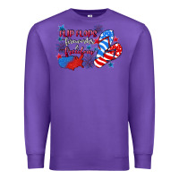 Purple Flip flops fireworks & freedom 4th of july Premium Sweatshirt - CowGirlArtShop