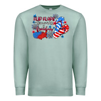 Seafoam Flip flops fireworks & freedom 4th of july Premium Sweatshirt - CowGirlArtShop