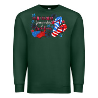 Sports Green Flip flops fireworks & freedom 4th of july Premium Sweatshirt - CowGirlArtShop