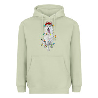 Matcha christmas white shepherd with christmas lights Heavyweight Hoodie - RanaPortraitStore