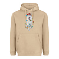 Mushroom christmas white shepherd with christmas lights Heavyweight Hoodie - RanaPortraitStore