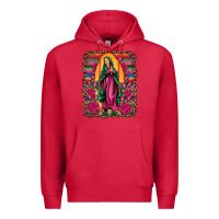 Cardinal our lady of guadalupe serape background Premium Hoodie - Artiststas