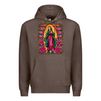 Coffee our lady of guadalupe serape background Premium Hoodie - Artiststas