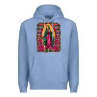 Colony Blue our lady of guadalupe serape background Premium Hoodie - Artiststas