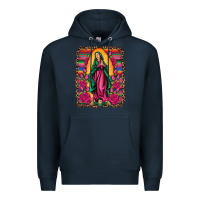 Navy our lady of guadalupe serape background Premium Hoodie - Artiststas