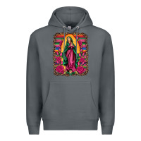 Rock our lady of guadalupe serape background Premium Hoodie - Artiststas