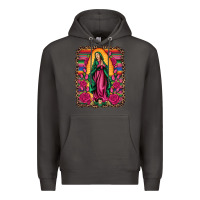 Smoke our lady of guadalupe serape background Premium Hoodie - Artiststas