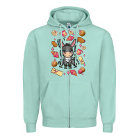 Seafoam mi donkey mexican concha Zipper Hoodie - MaliasSmallBusiness