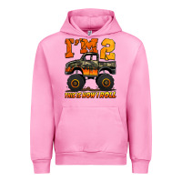 Fuchsia Pink i'm two this is how i roll monster truck birthday Urban Hoodie - Jasminsmagicworld