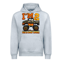 Heather Grey i'm two this is how i roll monster truck birthday Urban Hoodie - Jasminsmagicworld
