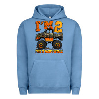 Pigment Pebble Blue i'm two this is how i roll monster truck birthday Urban Hoodie - Jasminsmagicworld