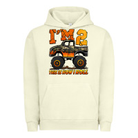 Pigment Pistachio i'm two this is how i roll monster truck birthday Urban Hoodie - Jasminsmagicworld