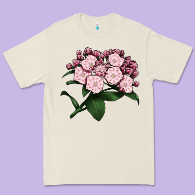 Mountain Laurel Flower Illustrations Premium Tee Designed By Lillyallendesigns