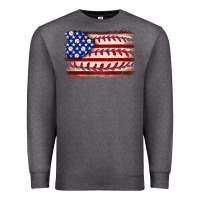 Charcoal Heather Baseball American flag Premium Sweatshirt - Neo Western