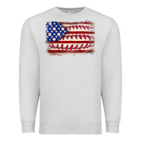 Dove Grey Baseball American flag Premium Sweatshirt - Neo Western