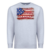 Heather Grey Baseball American flag Premium Sweatshirt - Neo Western
