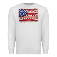 Oatmeal Heather Baseball American flag Premium Sweatshirt - Neo Western