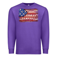 Purple Baseball American flag Premium Sweatshirt - Neo Western