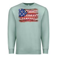 Seafoam Baseball American flag Premium Sweatshirt - Neo Western