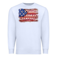 White Baseball American flag Premium Sweatshirt - Neo Western