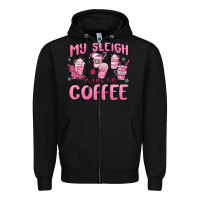 Black my sleigh runs on coffee Zipper Hoodie - MaliasSmallBusiness
